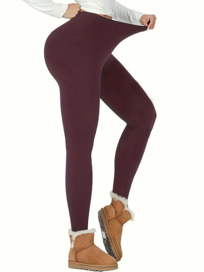 Thermische Fleece gefütterte Leggings mit hoher Taille für Damen