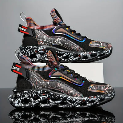 Männer Atmungsaktive Woven Blade Schuhe – Iridescent Graffiti Style