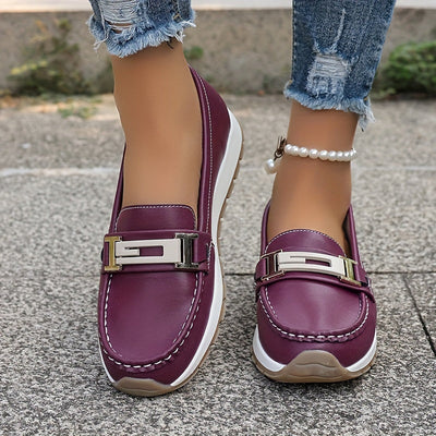 Damen Loafer mit Metallschnalle – Bequeme Slipper für den Sommer