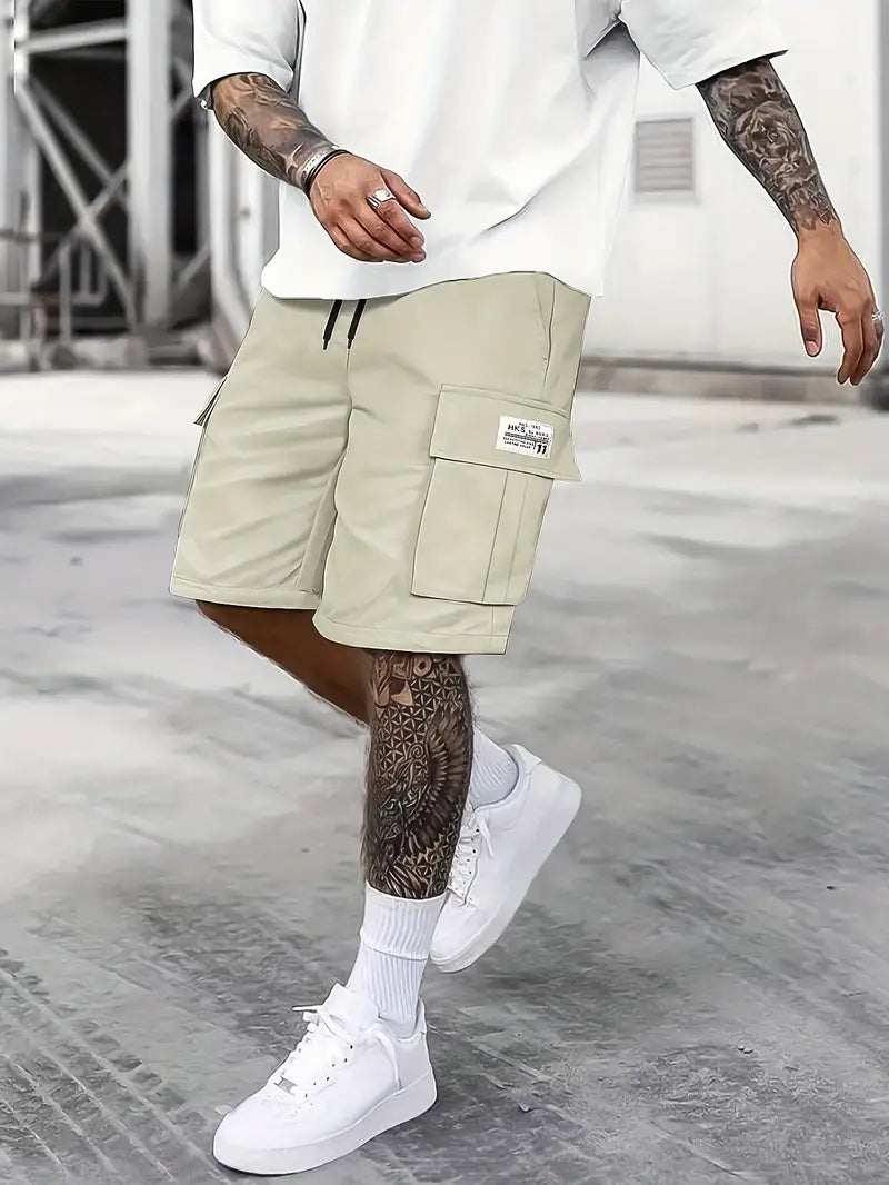 Lässige Cargo-Shorts mit verstellbarem Kordelzug