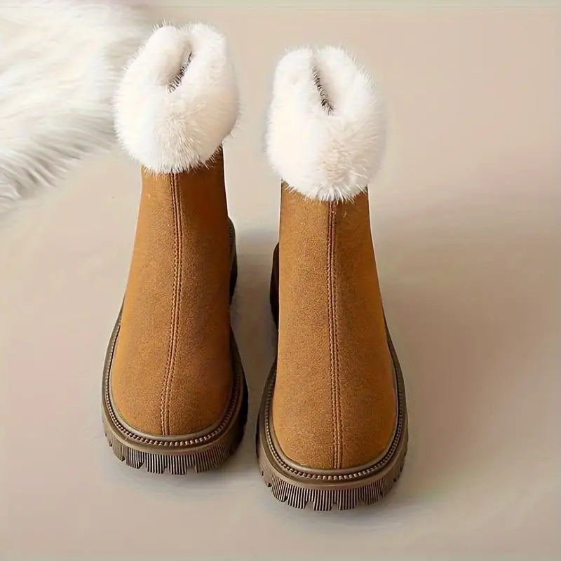 Elegante Damen-Winterboots mit Flauschbesatz – Wärme trifft Stil