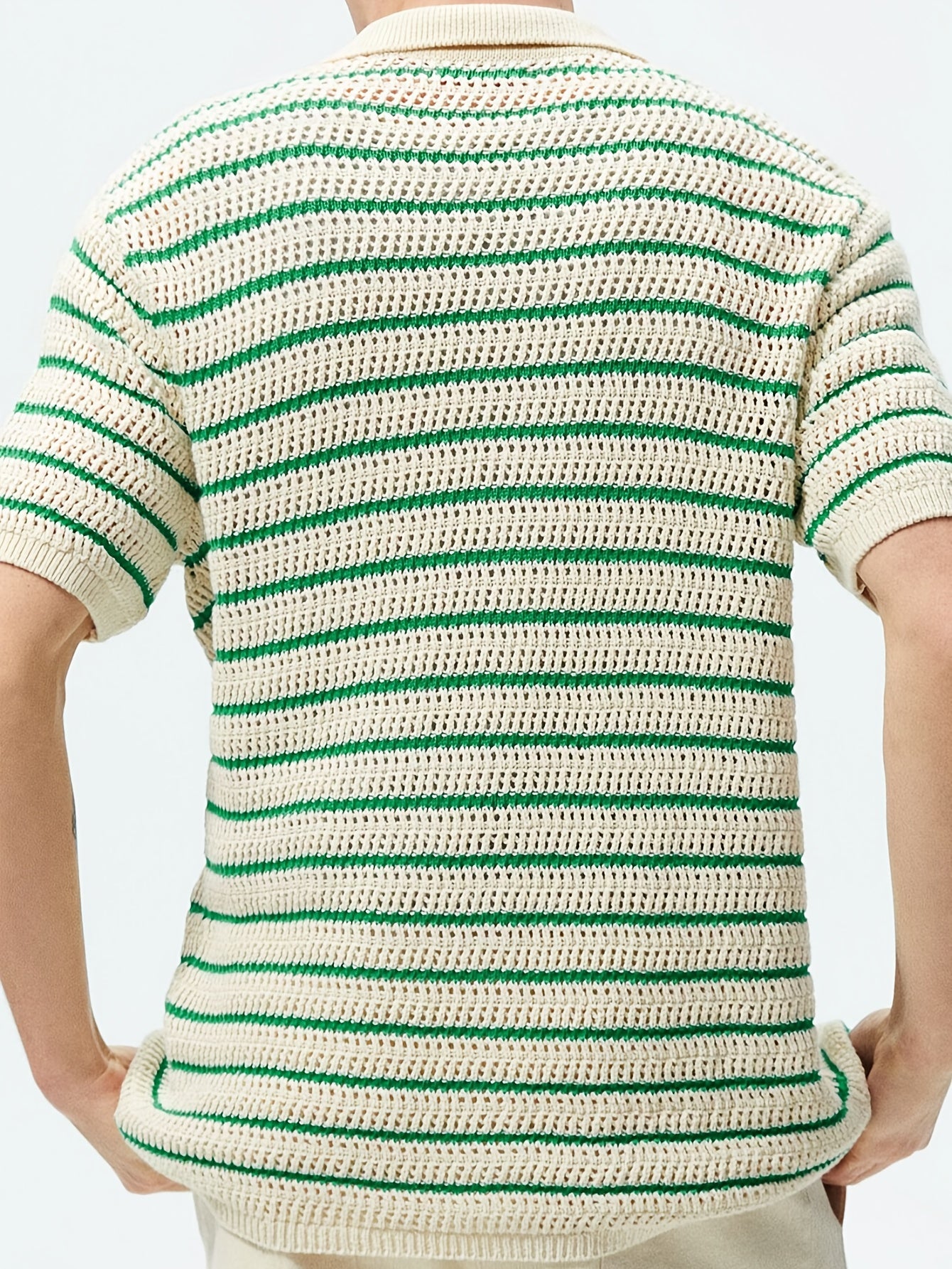 Herren Strick T-Shirt – Sommermode mit Knöpfen, Atmungsaktiv, Weiche Viskose-Mischung