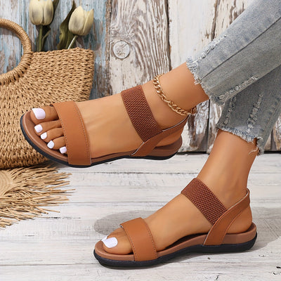 Damen Sommer Sandalen mit überkreuzten Bändern – Braun, Bequem, Rutschfest & Elegant