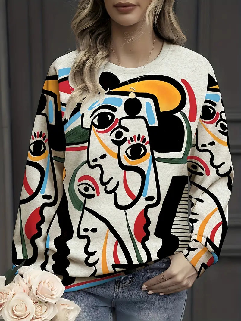 Artistic Sweatshirt mit Aufdruck Abstrakt