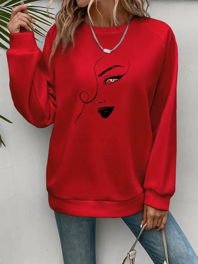 Sweatshirt mit Grafik Lebendige Stimmung und gemütlichem Rundhalsausschnitt