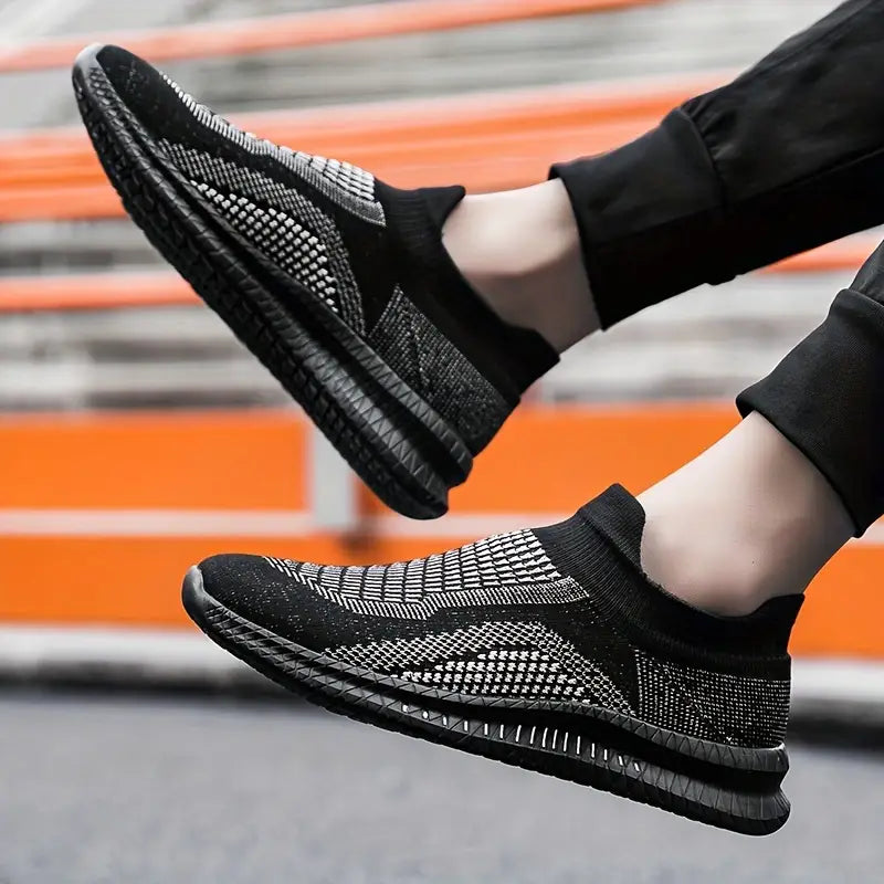 Trendiger gewebter Strick-Slip-On Sneakers für Herren