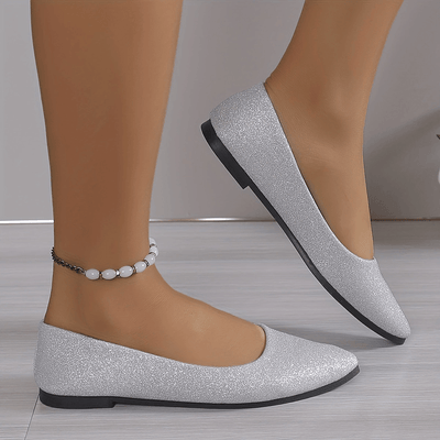 Flache Loafer mit dickem Absatz und spitzer Zehe für Frauen