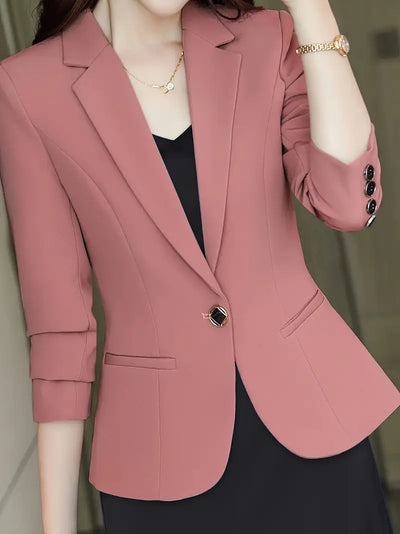 Lässiger schmaler für Damen, Schlichter Button-Front Blazer