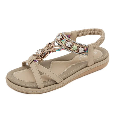 Damen Retro Mode Strass Komfort Sandalen