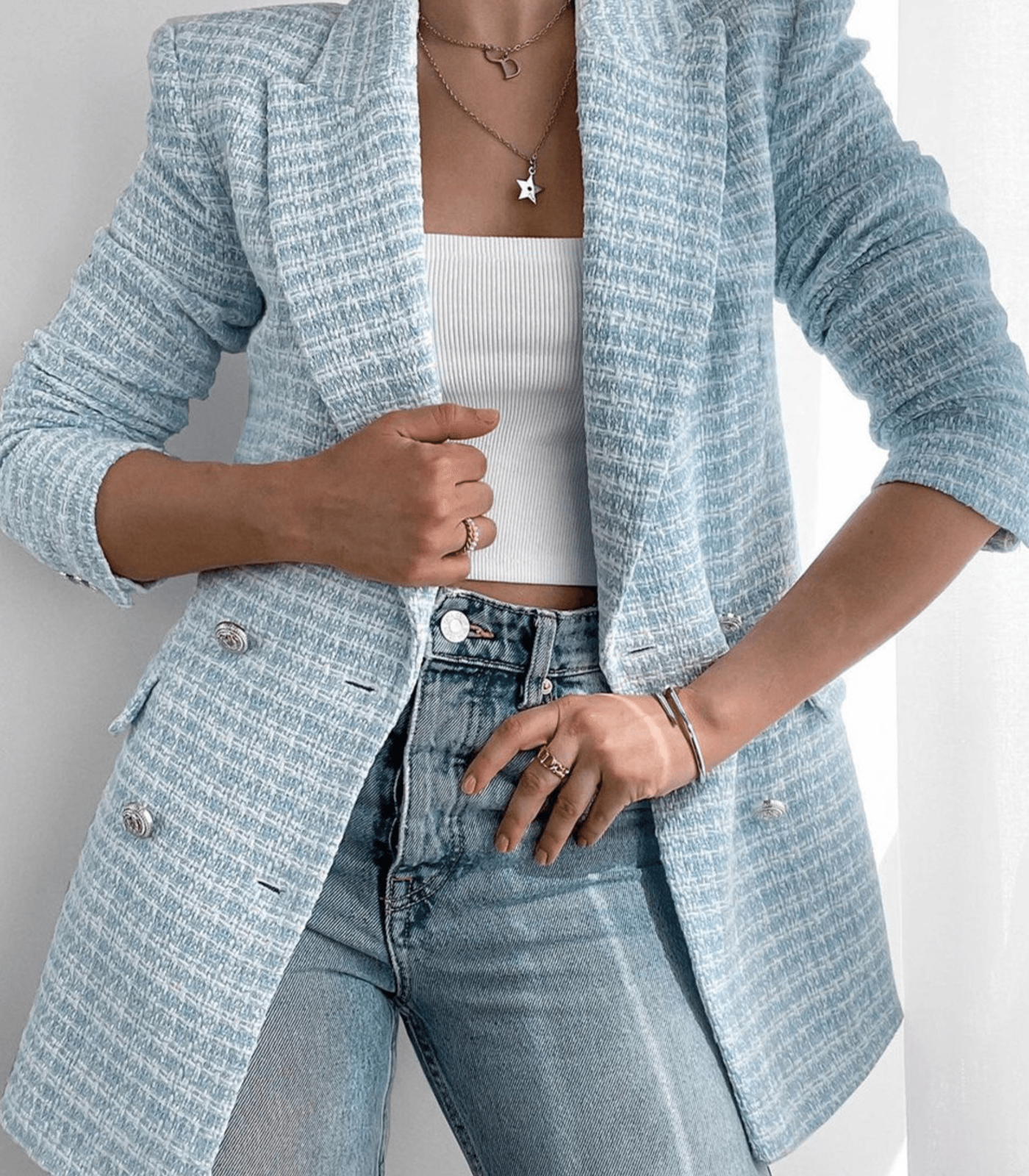 Zabel - Chic Büro breasted Tweed Frauen Blazer Jacke