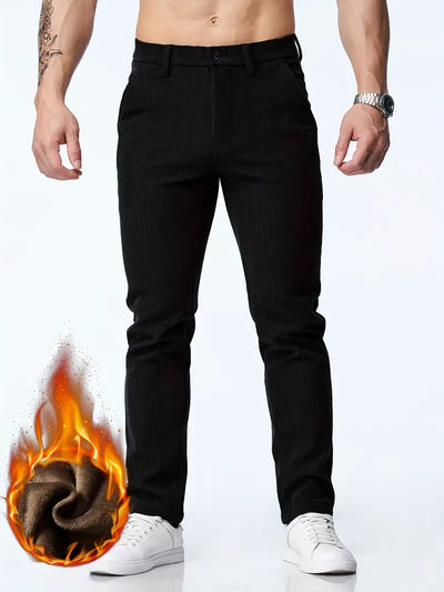 Herren Thermohose aus Cord – Fleecegefüttert, Slim Fit, Modisch