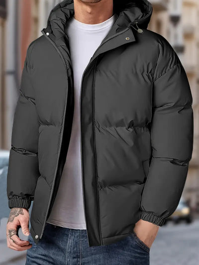 Herren-Winterjacke mit Kapuze - winddicht, dick und warm mit Taschen