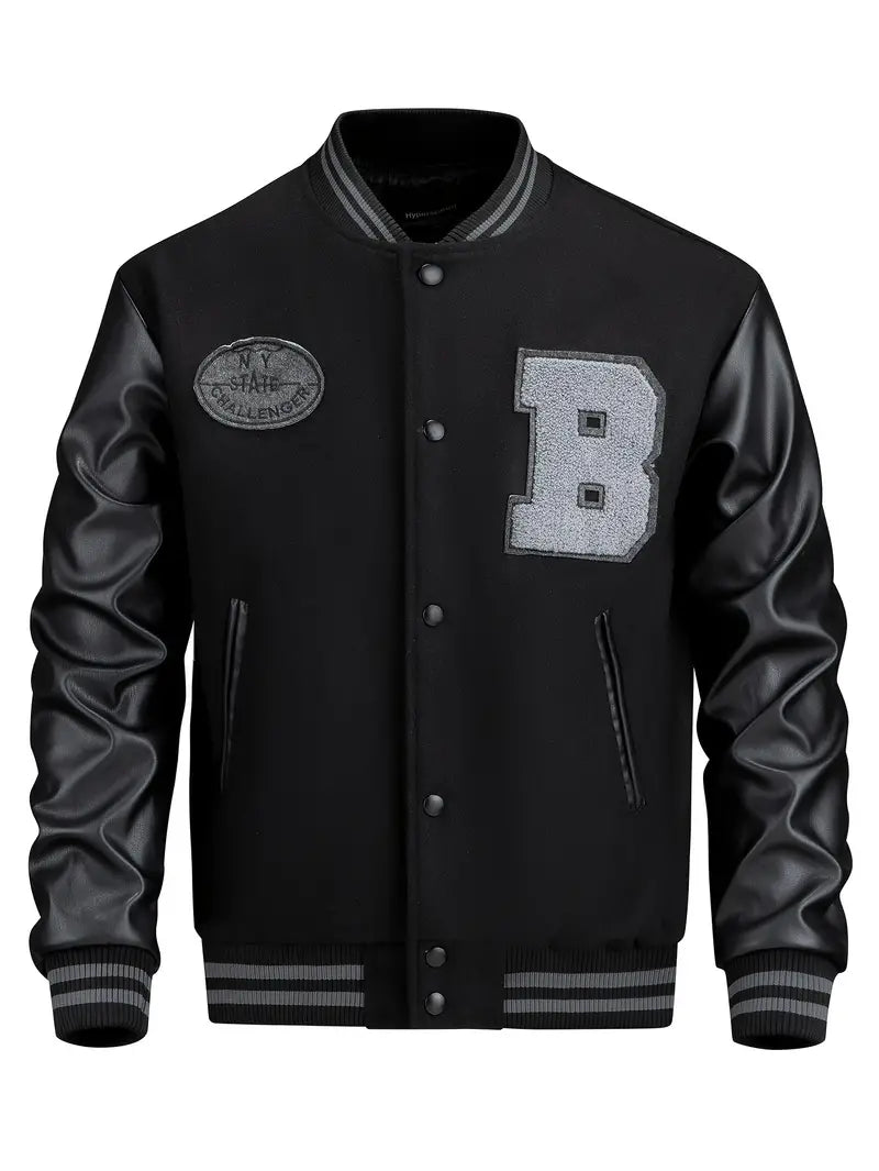 Stylische Varsity Jacke, Button-Up Baseball Jacke