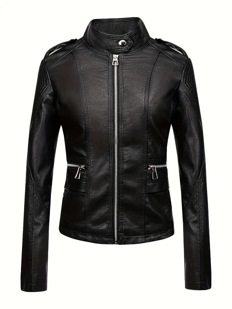 Damen SlimPU Lederjacke Damen Motorradbekleidung