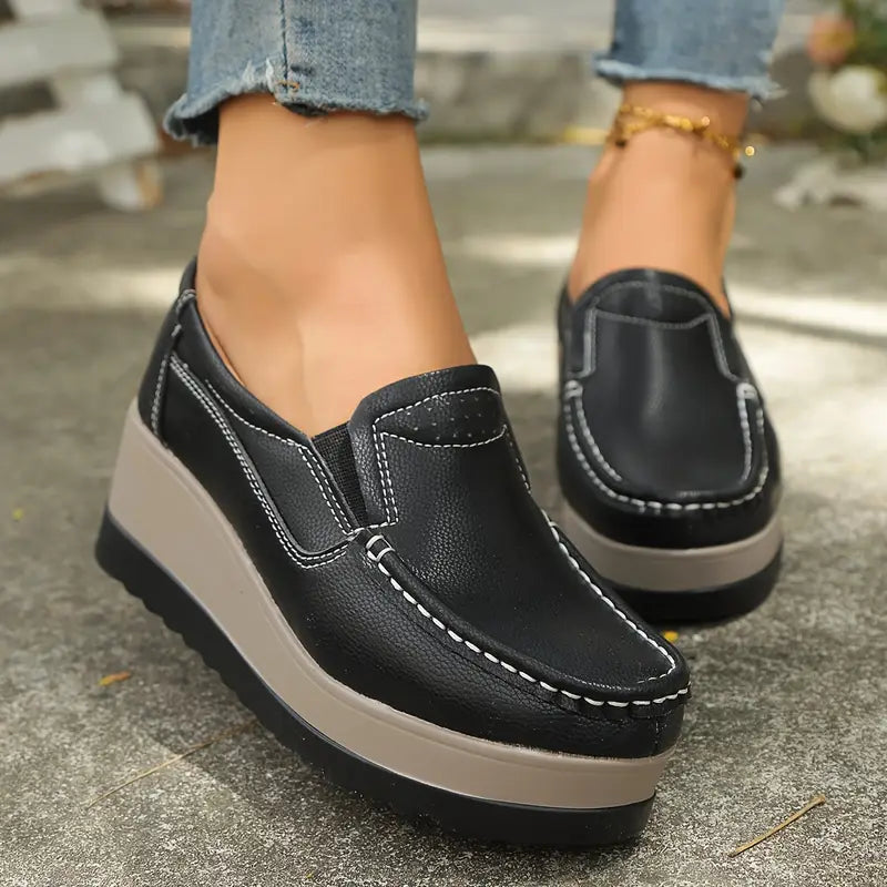 Casual Slip-On Loafers für Damen – Bequeme Polyurethan-Schuhe