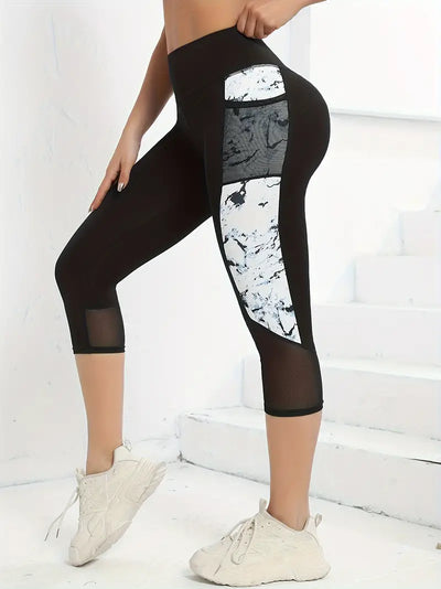 Capri-Leggings mit Mesh-Taschen