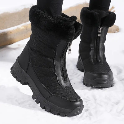 Wasserdichte Schneestiefel für Frauen mit Fleece-Futter, isoliert und warm