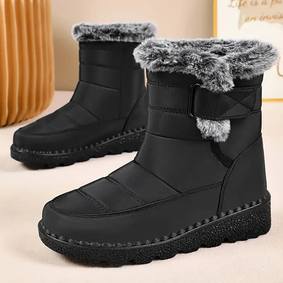 Winter-Schneestiefel für Damen - warm mit Fleece gefüttert, lässiger Stil