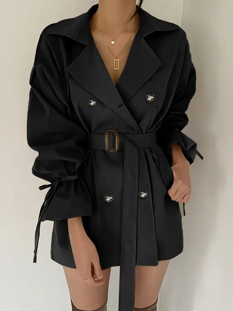 Zweireihiger Trenchcoat mit Revers