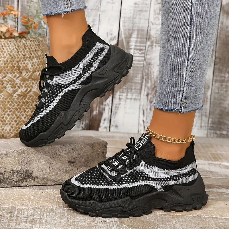 Atmungsaktive Mesh-Plattform-Sneakers für Frauen