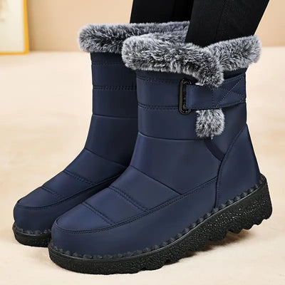 Winter-Schneestiefel für Damen - warm mit Fleece gefüttert, lässiger Stil