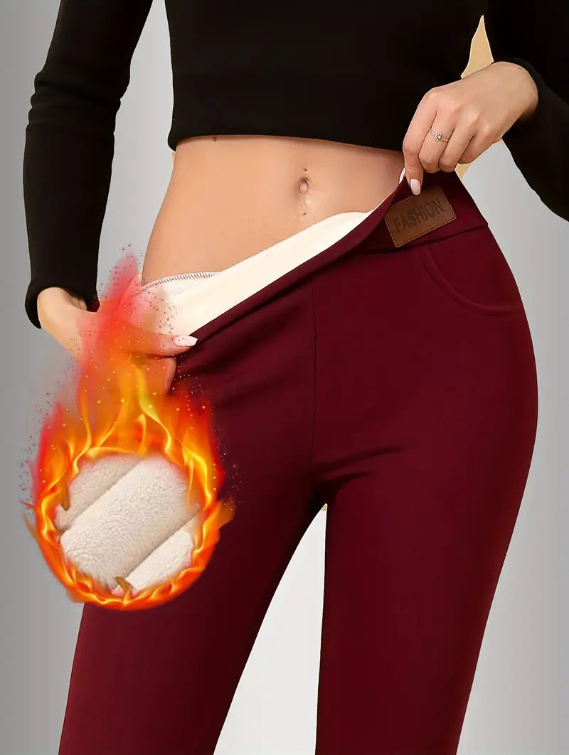 Ultraweiche, mit Fleece gefütterte High-Waist-Leggings für Frauen