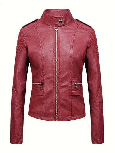 Damen SlimPU Lederjacke Damen Motorradbekleidung