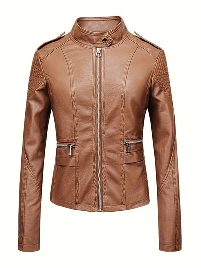 Damen SlimPU Lederjacke Damen Motorradbekleidung