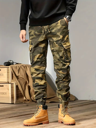 Herren Camouflage Winter-Cargo – Polyester-Baumwoll Jogginghose