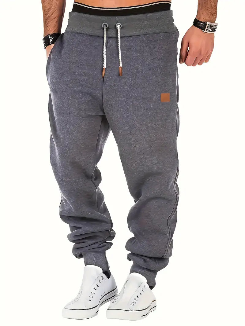 Herren-Winter-Sweatpants, warme, dicke Freizeit-Jogger