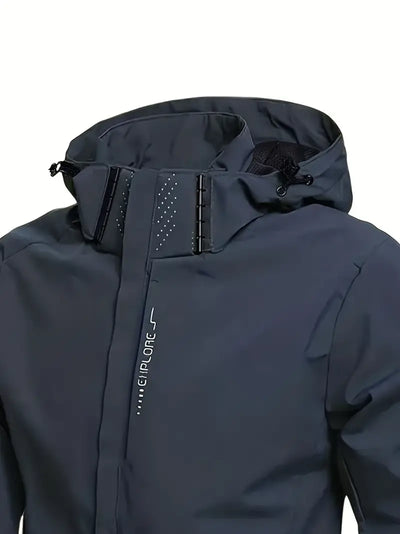 Windbreaker mit abnehmbarer Kapuze und langen Ärmeln für Männer