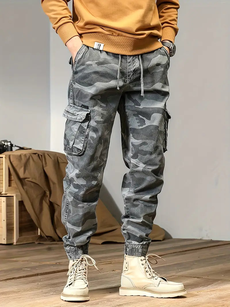 Herren Camouflage Winter-Cargo – Polyester-Baumwoll Jogginghose