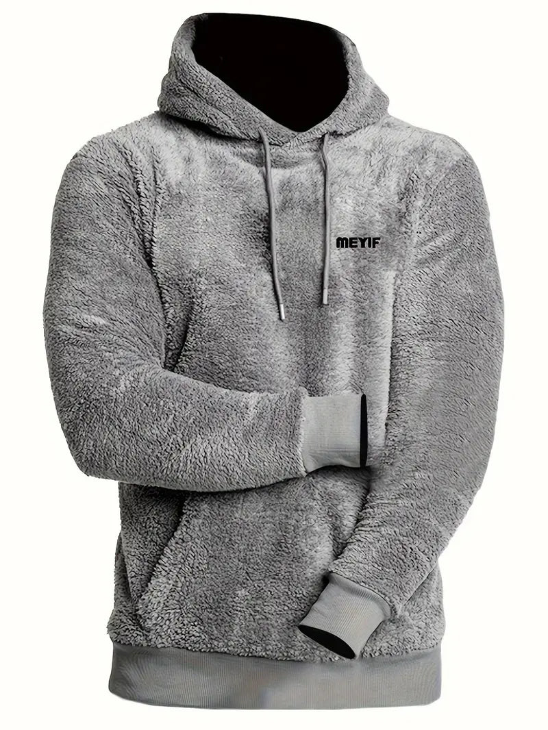 Herren Plüsch gefütterte Kapuzenjacke Casual Langarm Hoodie