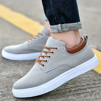 Männer solide Canvas Skateboard-Schuhe Lace Up Low Top Comfy