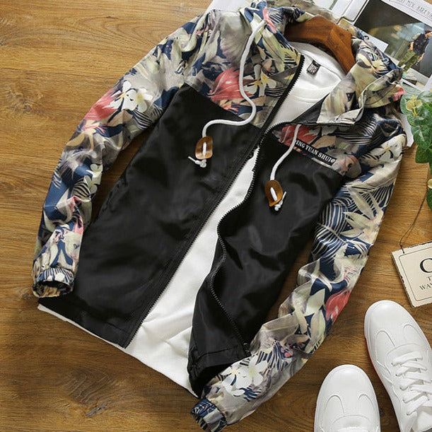 Bomber jacke mit Blumenmuster