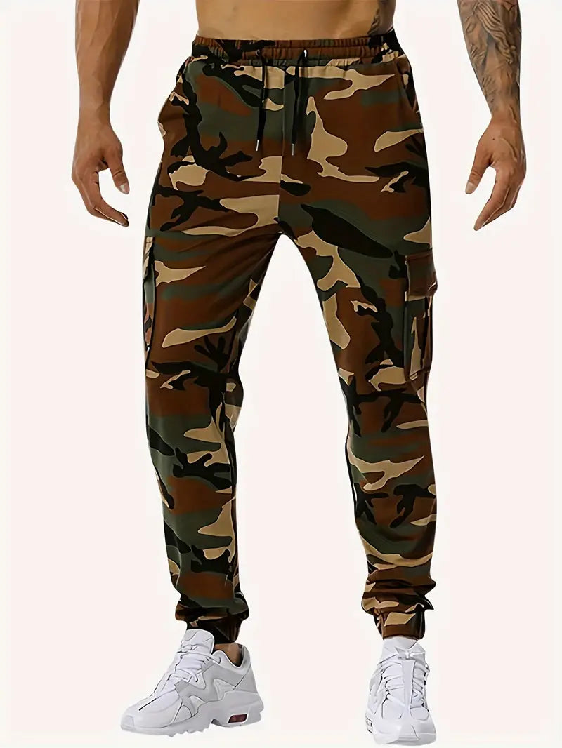 Herren Tactical Camo Cargo-Hose, Mehrere Taschen, Outdoor