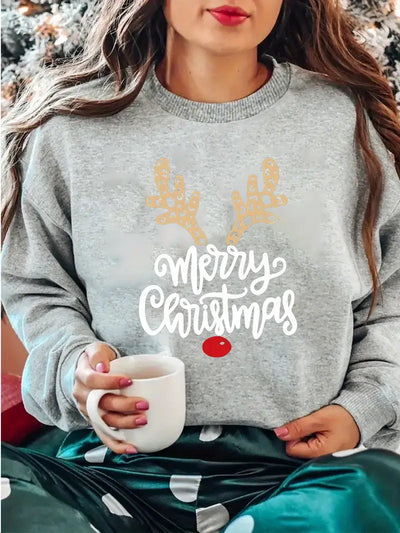 Kuscheliges Damen-Sweatshirt mit Weihnachtsmotiv - Niedlich & bequem Polyester