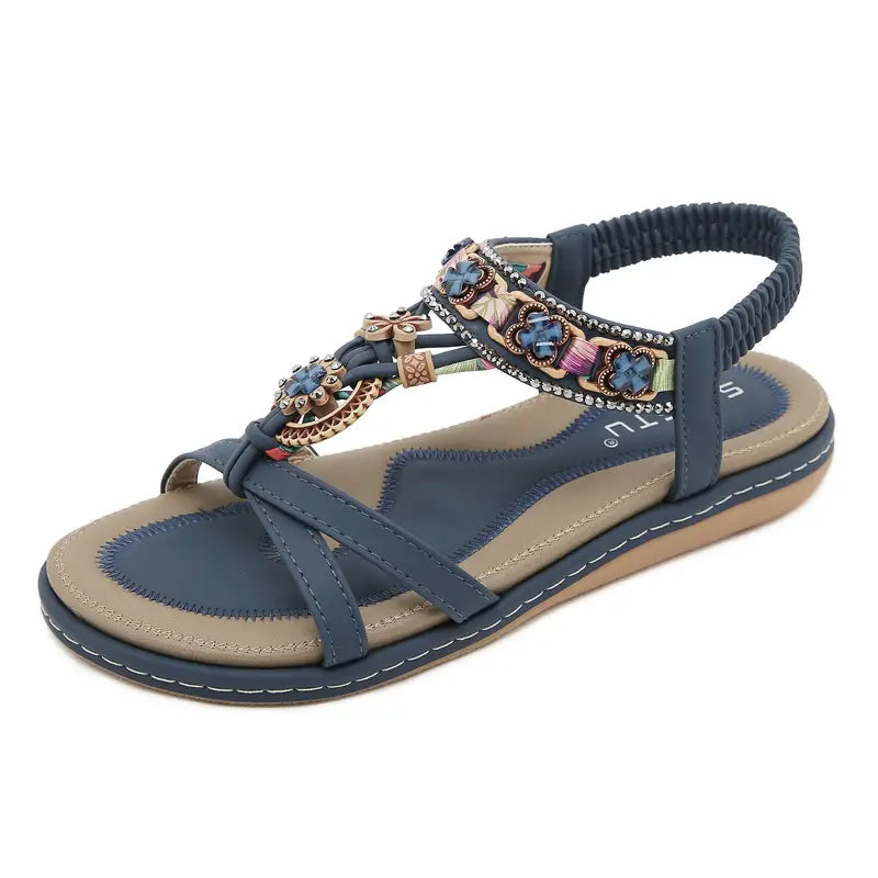 Damen Retro Mode Strass Komfort Sandalen