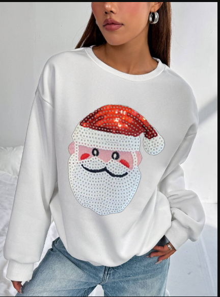 Weihnachten Schneemann Druck Pullover Sweatshirt, lässig lange Ärmel Rundhalsausschnitt