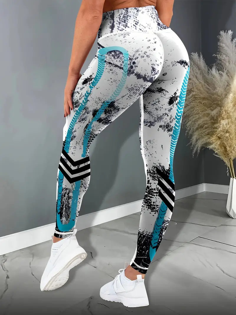 Graffiti-Druck Schlankheits-Yoga-Leggings