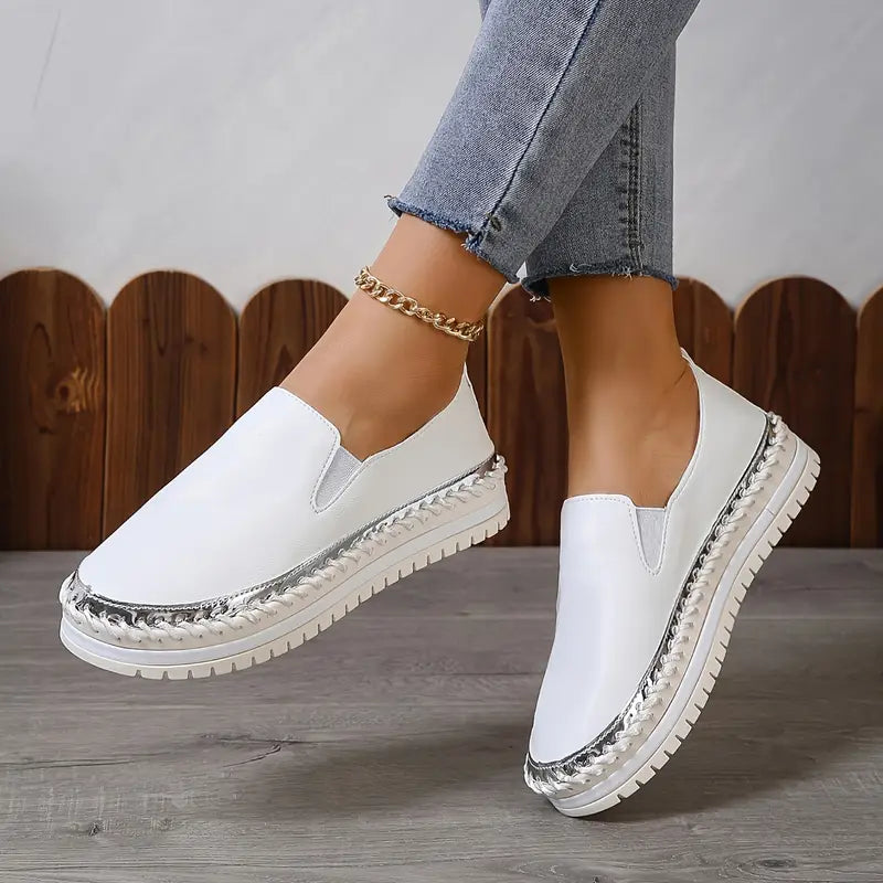 Damen Slip-On Loafers – Bequeme Plattform-Schuhe mit Rutschfester Sohle