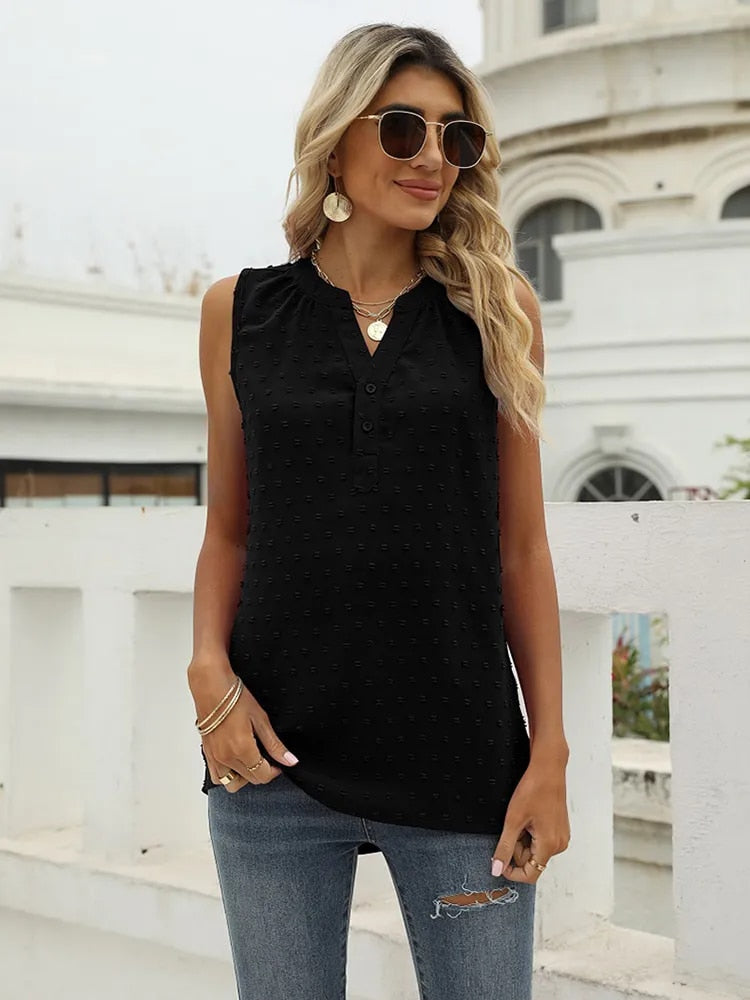 Kiwi - Elegante Bluse Mit V-Ausschnitt