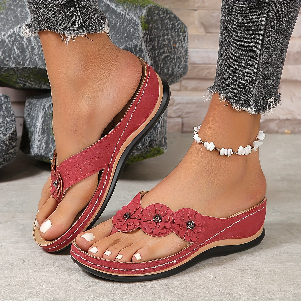 Blumen Badelatschen – Bequeme Sommer Slipper für Strand & Freizeit