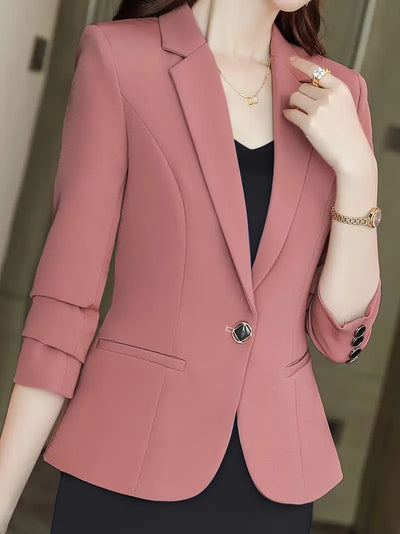 Lässiger schmaler für Damen, Schlichter Button-Front Blazer