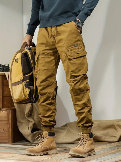 Herren Solid Cargo-Hose mit Mehreren Taschen – Lässige Outdoor-Hose