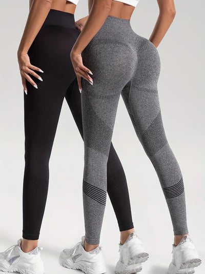 Dahlia - 2pcs feste Farbe High-Stretch Fitness Yoga Sport Leggings