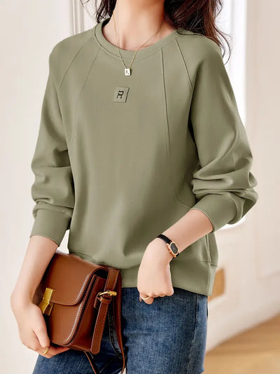 Vielseitiger Lässiges Sweatshirt in Waldgrün für Damen