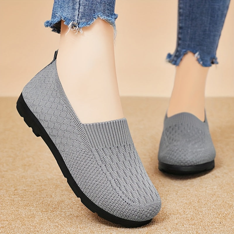 Leichte Slip-On Loafer für Damen – Atmungsaktives Strick-Obermaterial