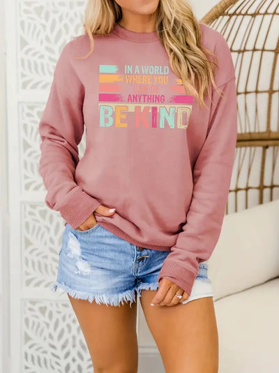 Sweatshirt mit Verbreiten Sie die Liebe seien Sie freundlich-Druck