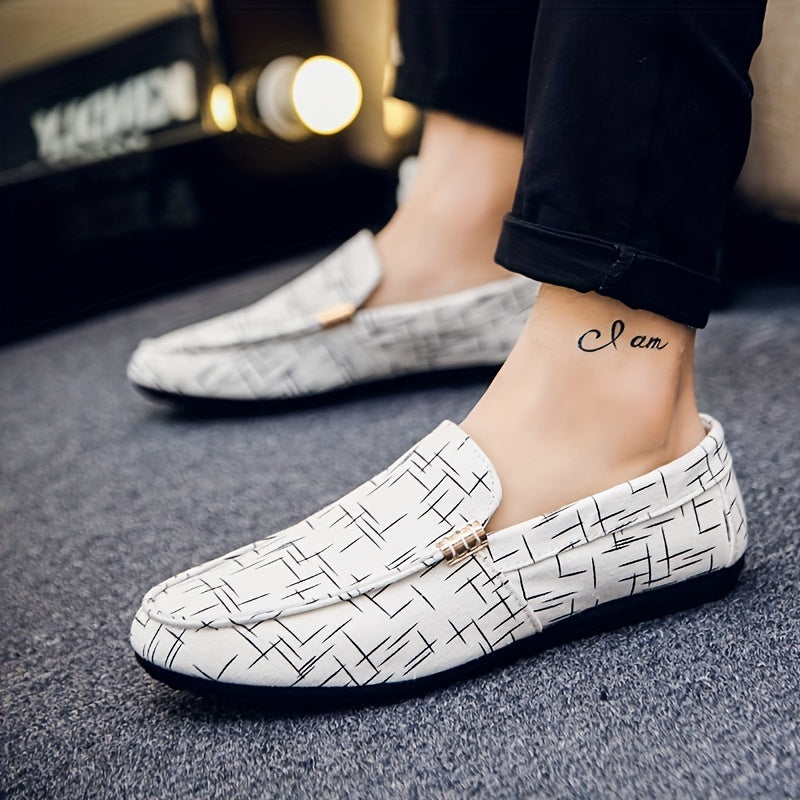 Herren Slip-On Loafer – Stilvolle Freizeitschuhe mit Geometrischem Muster